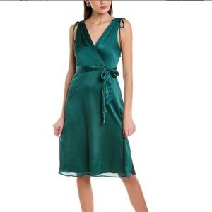 Laundry By Shelli Segal Womens Wrap Cocktail Dress, Green